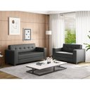 Ver imagem 1 de Conjunto Sofá 3 e 2 Lugares Corino Bronze Preto
