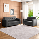 Ver imagem 1 de Conjunto Sofá 3 e 2 Lugares Corino Bronze Preto