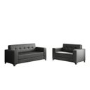 Ver imagem 2 de Conjunto Sofá 3 e 2 Lugares Corino Bronze Preto