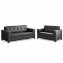 Ver imagem 2 de Conjunto Sofá 3 e 2 Lugares Corino Bronze Preto