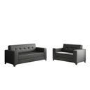 Ver imagem 2 de Conjunto Sofá 3 e 2 Lugares Corino Bronze Preto