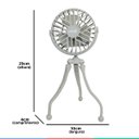 Ver imagem 4 de Mini Ventilador Portátil Multiuso Tripé Articulável Recarregável 3 Velocidades Silencioso