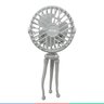 Mini Ventilador Portátil Multiuso Tripé Articulável Recarregável 3 Velocidades Silencioso - 5