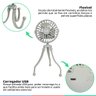 Mini Ventilador Portátil Multiuso Tripé Articulável Recarregável 3 Velocidades Silencioso - 3