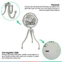 Ver imagem 3 de Mini Ventilador Portátil Multiuso Tripé Articulável Recarregável 3 Velocidades Silencioso