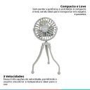 Ver imagem 2 de Mini Ventilador Portátil Multiuso Tripé Articulável Recarregável 3 Velocidades Silencioso