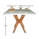 Ver imagem 2 de Mesa Jantar Pandora Tampo Quadrado Laca com Vidro 100cm Off White