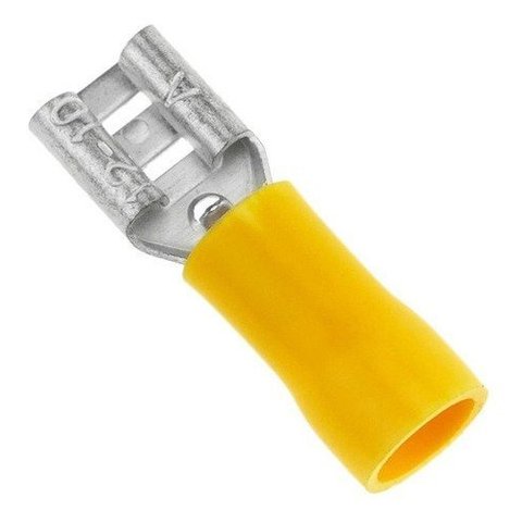 1000 X Terminal Fêmea Faston Pré-isolado 4mm a 6mm Amarelo