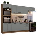 Ver imagem 3 de Armário de Cozinha Completa 330cm Rustic Cinza Agata Madesa 01