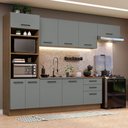 Ver imagem 1 de Armário de Cozinha Completa 330cm Rustic Cinza Agata Madesa 01
