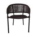 Ver imagem 4 de Kit 6 Cadeiras Sol Corda Náutica Base em Alumínio Preto/preto