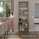 Ver imagem 7 de Kit Balcão + Cristaleira 70cm Rustic Branco Glamy Madesa 01 Rustic Branco