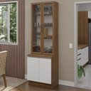 Ver imagem 1 de Kit Balcão + Cristaleira 70cm Rustic Branco Glamy Madesa 01 Rustic Branco