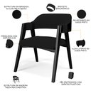 Ver imagem 4 de Kit 2 Cadeiras Sala de Jantar Estar Living Estofada Suran L02 Preto Suede Preto - Lyam Decor
