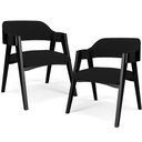 Ver imagem 1 de Kit 2 Cadeiras Sala de Jantar Estar Living Estofada Suran L02 Preto Suede Preto - Lyam Decor