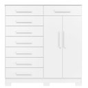 Ver imagem 7 de Cômoda 8 Gavetas 2 Portas com Cabideiro Verona Branco