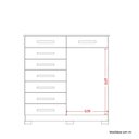 Ver imagem 5 de Cômoda 8 Gavetas 2 Portas com Cabideiro Verona Branco
