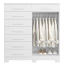 Ver mais imagens de Cômoda 8 Gavetas 2 Portas com Cabideiro Verona Branco