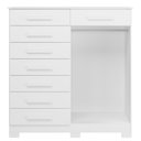 Ver imagem 4 de Cômoda 8 Gavetas 2 Portas com Cabideiro Verona Branco