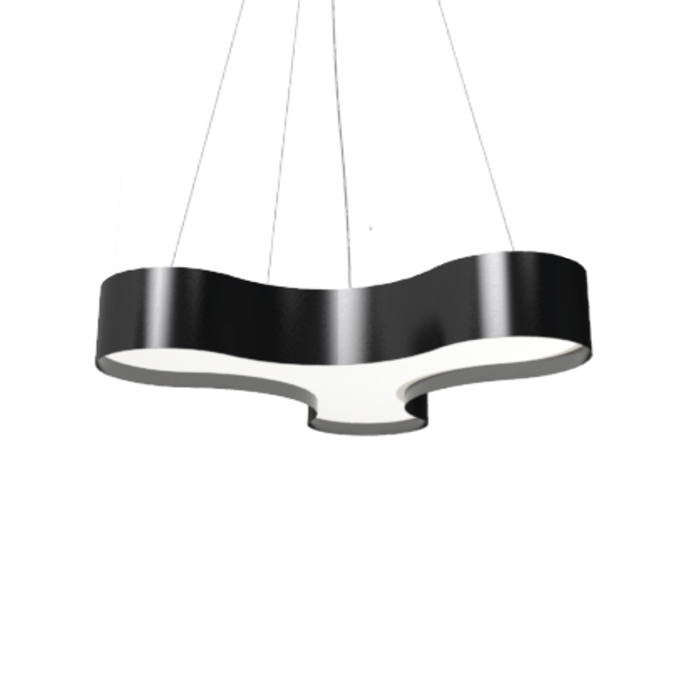 Lustre Pendente Triangulo 100cm em Madeira Laca Branco ou Preto - 3