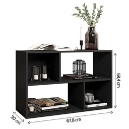 Estante Livreiro Multiuso Nicho Versátil Preto Caemmun - 2