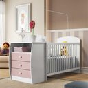 Ver imagem 3 de Berço Cômoda para Colchão 60 x 130 cm Rafael Multimóveis FG0516 Branco/Rosa