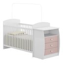 Ver imagem 1 de Berço Cômoda para Colchão 60 x 130 cm Rafael Multimóveis FG0516 Branco/Rosa
