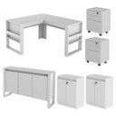 Ver imagem 1 de Conjunto para Escritório 6 Peças Branco Tecnomobili