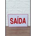 Ver imagem 4 de Placa de Sinalização Saida 15x30 Cm Branca Letra Vermelha