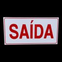 Ver imagem 2 de Placa de Sinalização Saida 15x30 Cm Branca Letra Vermelha