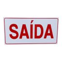 Ver imagem 1 de Placa de Sinalização Saida 15x30 Cm Branca Letra Vermelha