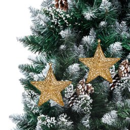 Kit 2 Estrelas Vazadas Dourado Metalizado Fosco 17x19cm - Magizi - 3