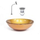 Ver imagem 2 de Kit Cuba Vidro Redonda 35cm Torneira + Válvula