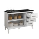Ver imagem 4 de Balcão P/Cooktop 4 Bocas 2 Portas 3 Gavetas Virtus Branco