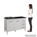 Ver imagem 2 de Balcão P/Cooktop 4 Bocas 2 Portas 3 Gavetas Virtus Branco