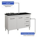 Ver imagem 3 de Balcão P/Cooktop 4 Bocas 2 Portas 3 Gavetas Virtus Branco