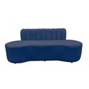 Ver imagem 4 de Sofá 2 Lugares Orgânico Curvo Madrid 150cm Suede Azul Marinho