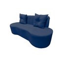 Ver imagem 5 de Sofá 2 Lugares Orgânico Curvo Madrid 150cm Suede Azul Marinho