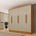 Ver imagem 1 de Guarda-Roupa Casal com 6 Portas e 4 Gavetas 180cm Multimóveis CR35483 Cinamomo/Off White