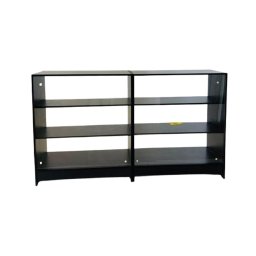 Balcão Expositor com Vidro e Mdf - 2 Módulos Vitrine Lojas e Comércios Preto - Suprema Móveis - 1