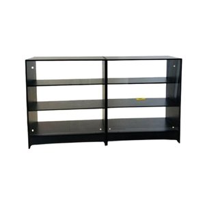 Balcão Expositor com Vidro e Mdf - 2 Módulos Vitrine Lojas e Comércios Preto - Suprema Móveis