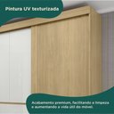 Ver imagem 4 de Guarda-roupa Casal Bagda 100% MDF 3 Portas 3 Gavetas Castanho/Off White
