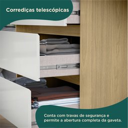 Guarda-roupa Casal Bagda 3 Portas 3 Gavetas - 5
