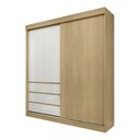 Ver imagem 7 de Guarda-roupa Casal Bagda 100% MDF 3 Portas 3 Gavetas Castanho/Off White
