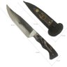 Faca Paineira Modelo Antigo Artesanal 6' Pequena Aço Carbono 1070 Caça Cabo Chifre Escuro Bainha - 4