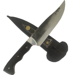 Faca Paineira Modelo Antigo Artesanal 6' Pequena Aço Carbono 1070 Caça Cabo Chifre Escuro Bainha
