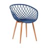 Cadeira Monaco com Assento em Polipropileno e Base em Aço Fratini Azul Marinho - 4