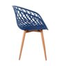 Cadeira Monaco com Assento em Polipropileno e Base em Aço Fratini Azul Marinho - 2