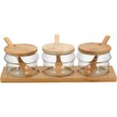 Ver imagem 1 de TABLE PORTA CONDIMENTO 9x29x9cm BOROSILICATO TRANSP 3PÇ COM SUPORTE
