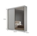 Ver imagem 6 de Guarda Roupa Ripado Espelho Gavetas Lugano 100% MDF - Marcs
